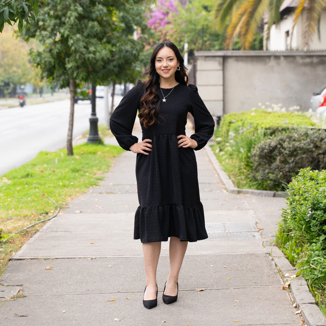 Vestido Plumeti Negro TC