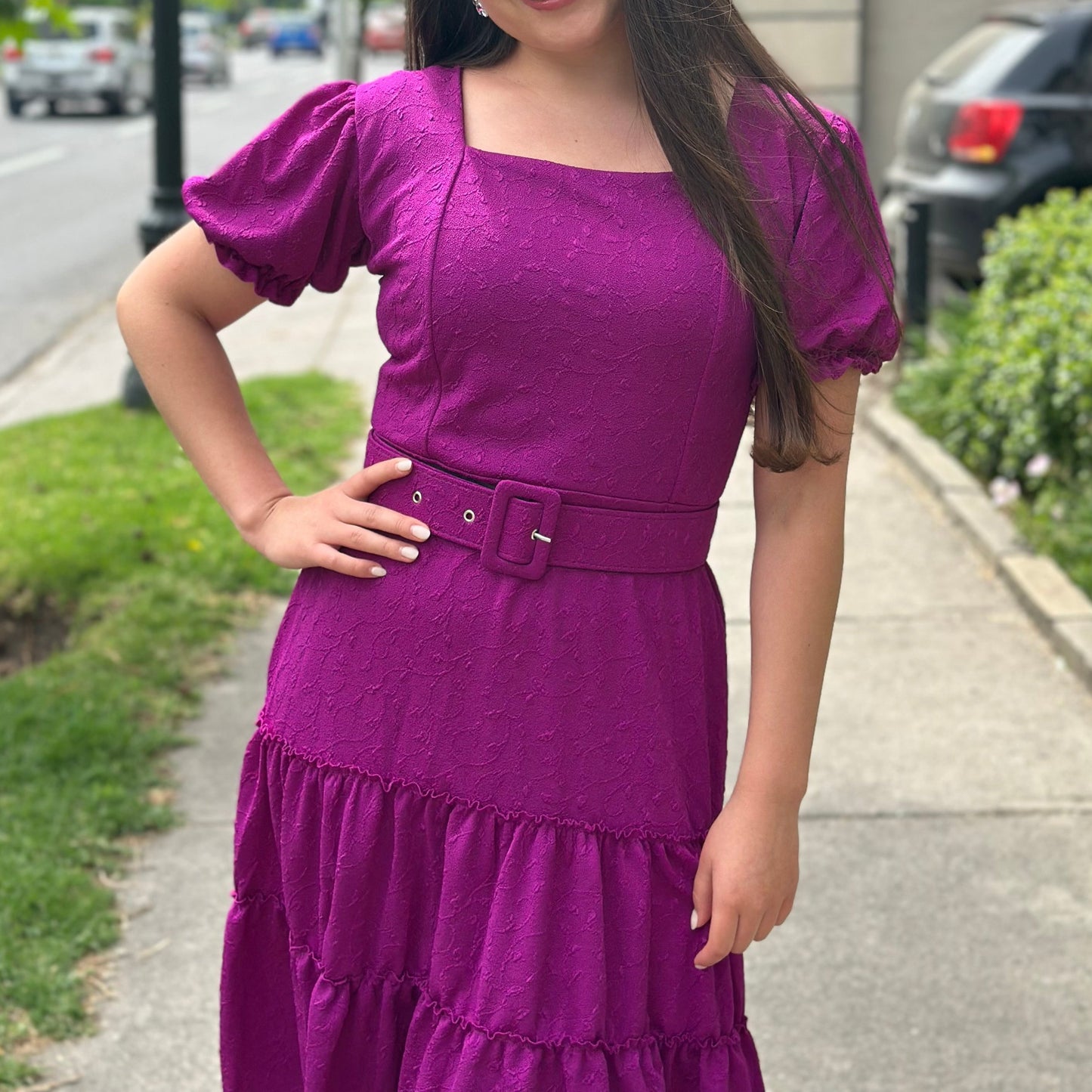 Vestido Bra2 Morado Cinturon