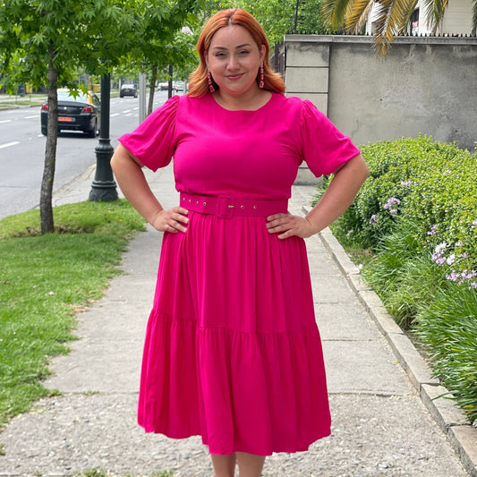 Vestido Bra2 Fucsia Cinturon