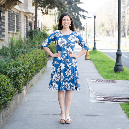 Vestido Godet Azul FBL